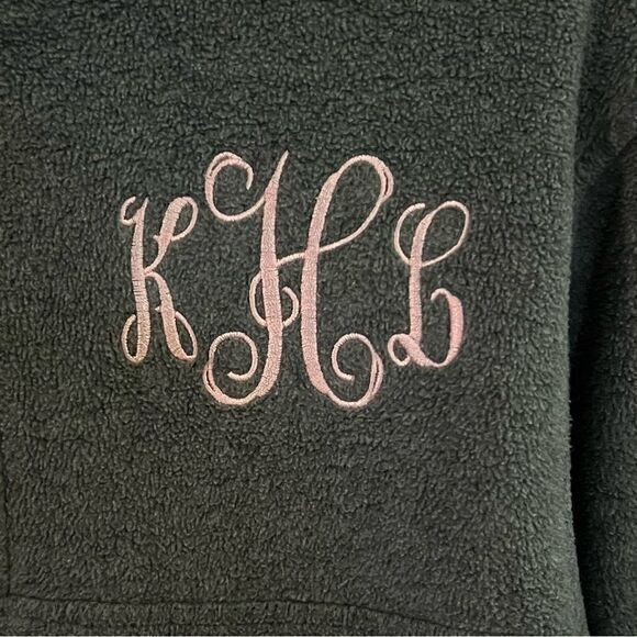 Harriton Women's 1/4-Zip Fleece Pullover Monogram ‘kHl’ Elastic Cuffs Gray Small - Picture 3 of 4